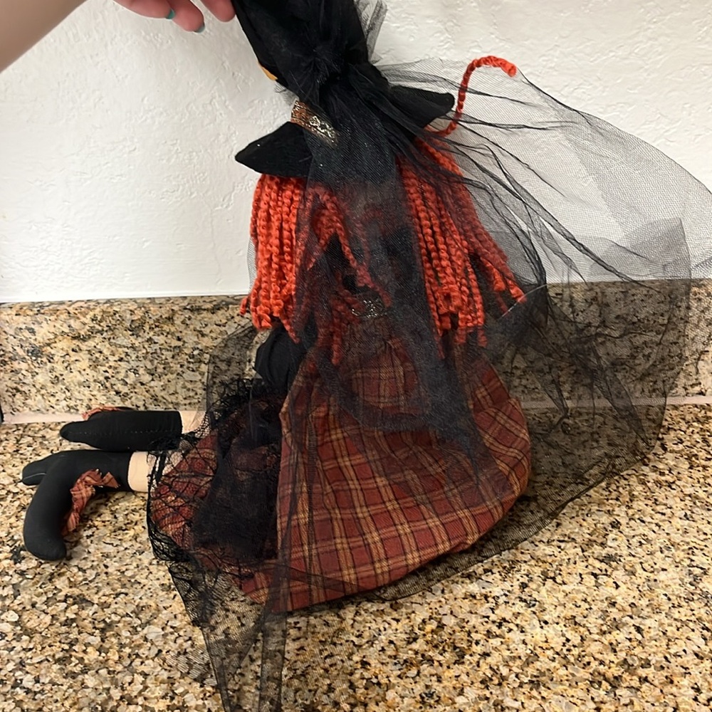 Happy Witch Doll with Red Hair and Black Outfit - Picture 6 of 6